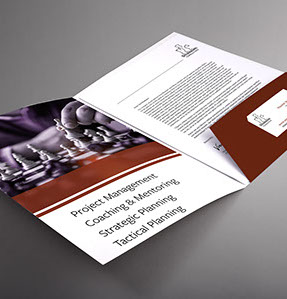 Folders are great for handing out multiple pieces of information or for presentations. 